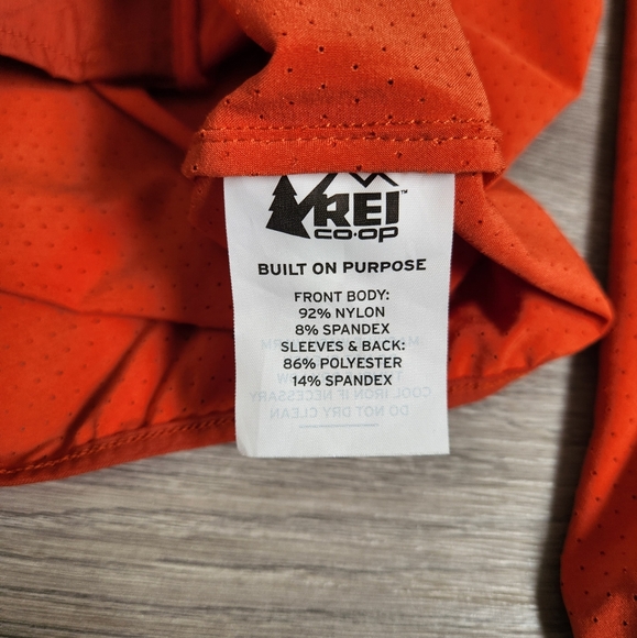 REI Co Op Orange Jacket Size L Lightweight Stowable Mesh - Picture 3 of 14